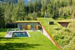 Improving the roof greening of single family villa by residential space landscape