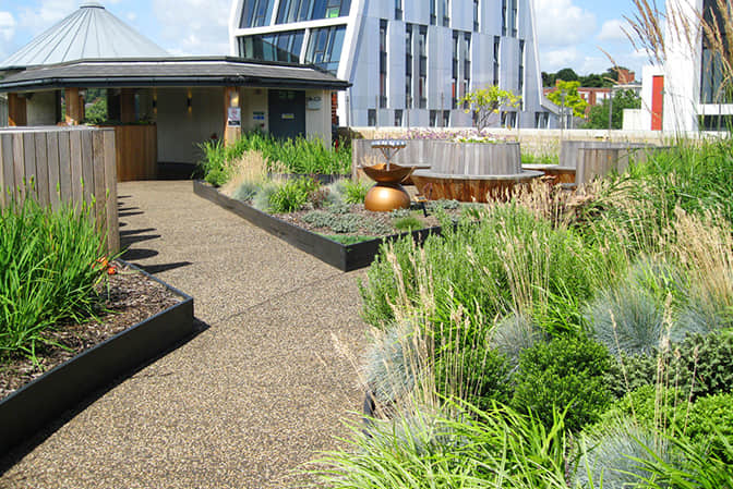 Public place landscape promotes school roof garden