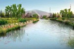 The landscape of river entrance and the greening of river embankment