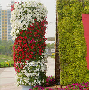 Flower post with modular planters