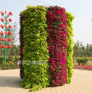 Flowerpot combination style polygon column