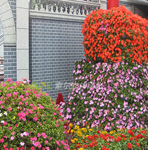 Flower pot combined flower tower square