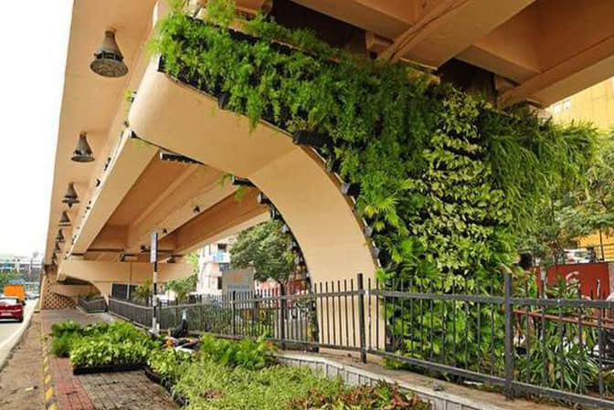 Landscape improvement of overpass