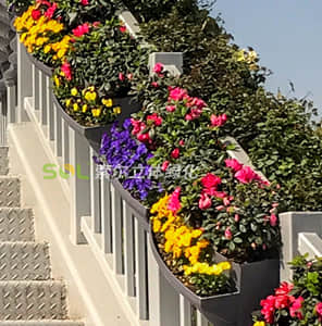 Pedestrian overpass Greening - double hanging